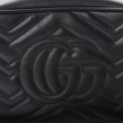 Gucci Calfskin Matelasse Small GG Marmont Chain Shoulder Bag Black 8 of 9