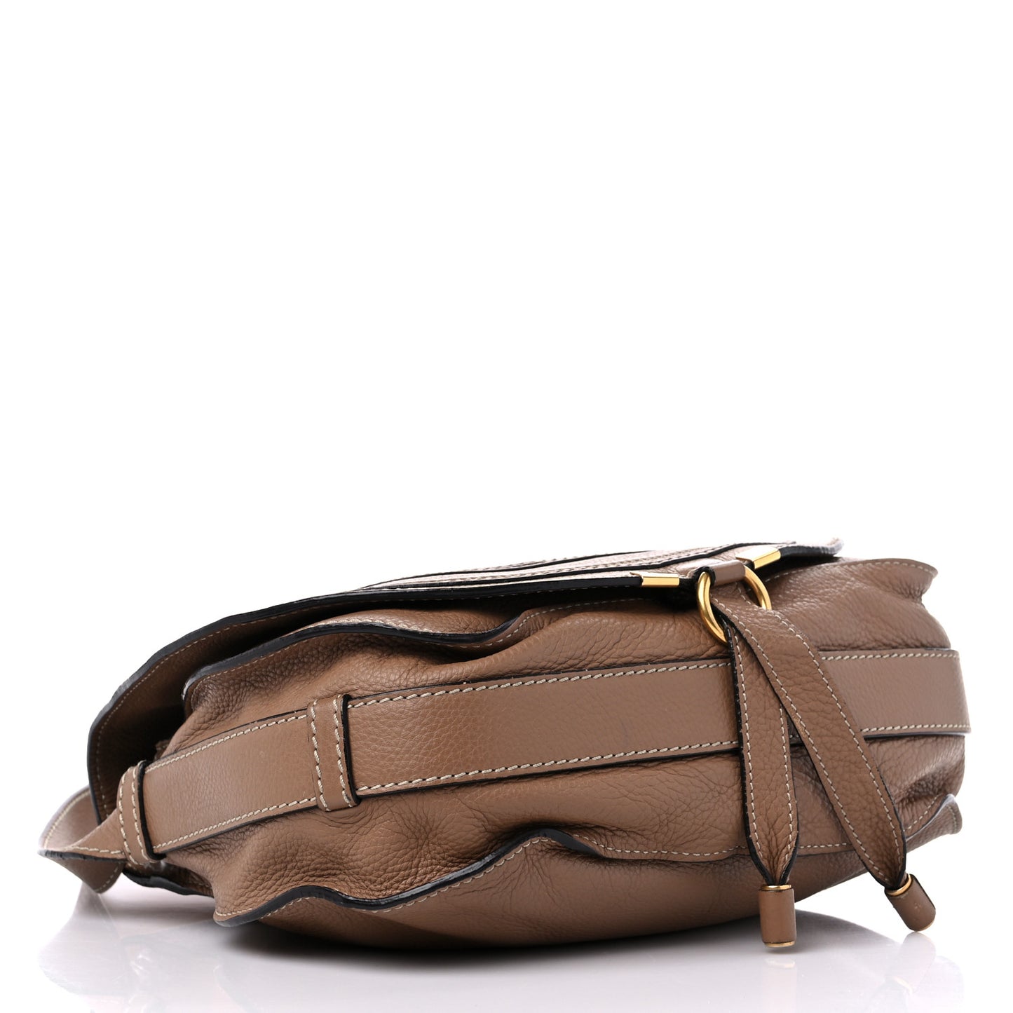 Calfskin Medium Marcie Round Crossbody Bag Nut