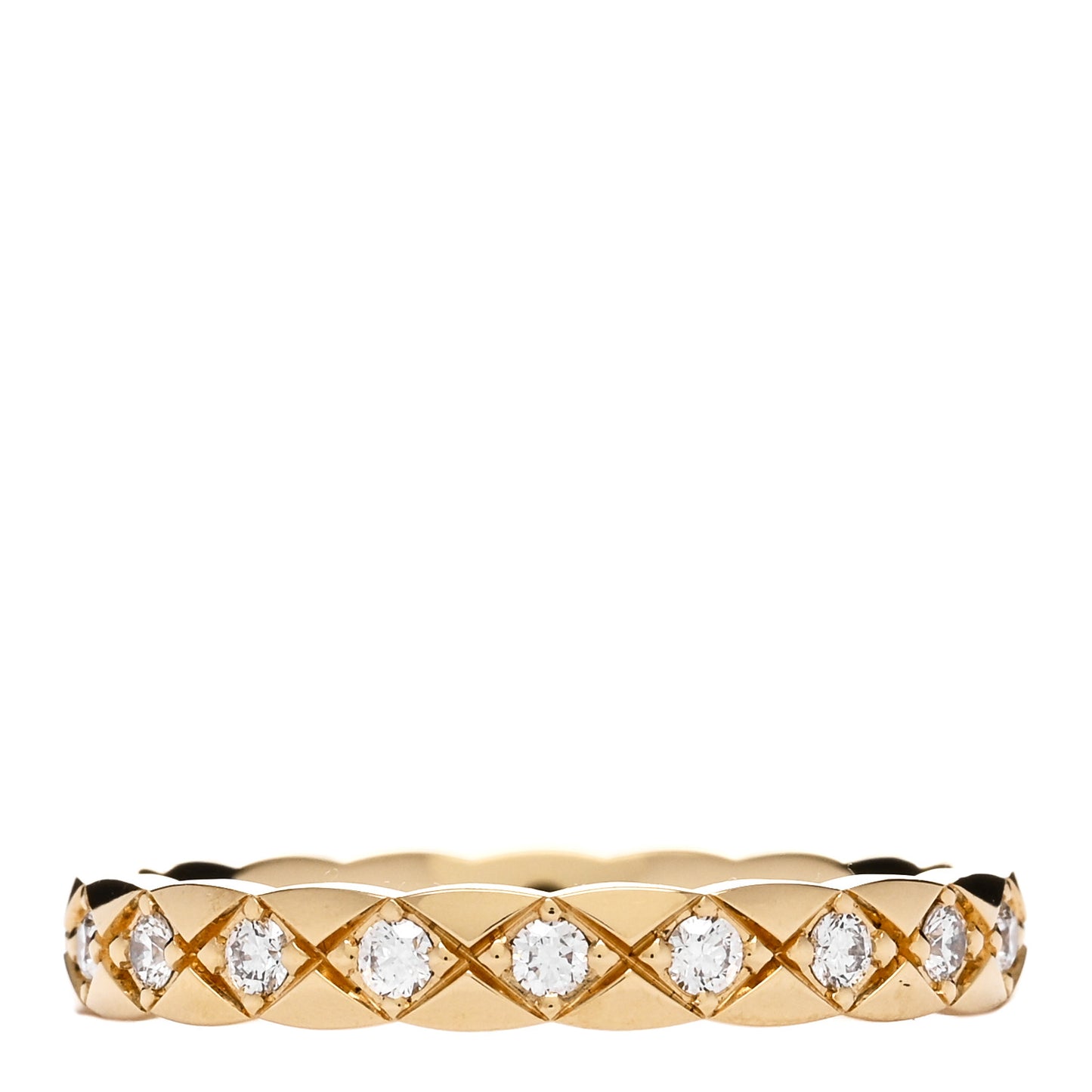18K Yellow Gold Diamond Mini Coco Crush Ring 56 7.5