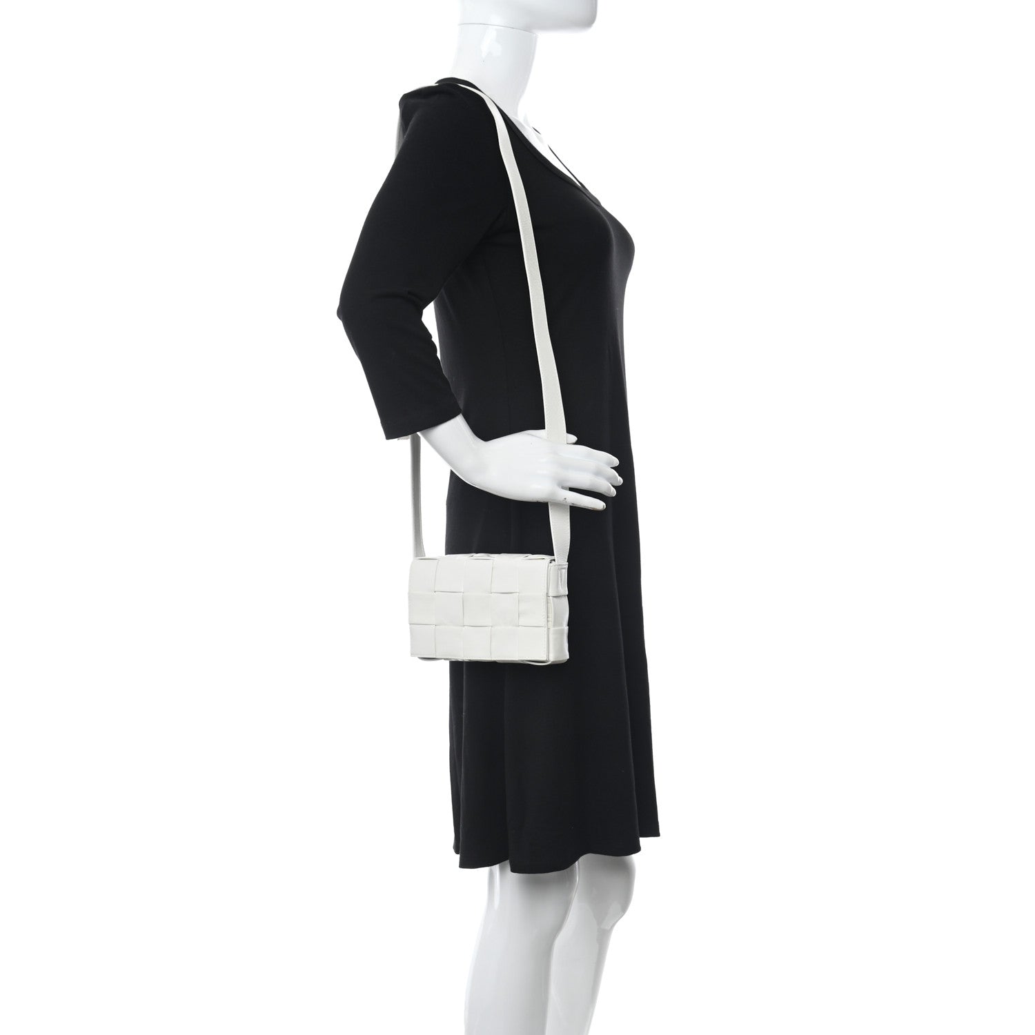 Bottega Veneta Paper Calfskin Maxi Intreccio Cassette Crossbody Bag White 2 of 10