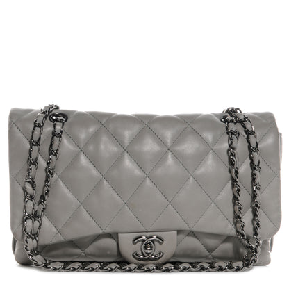 Chanel Lambskin Quilted 3 Large Flap Grey 1 of 8