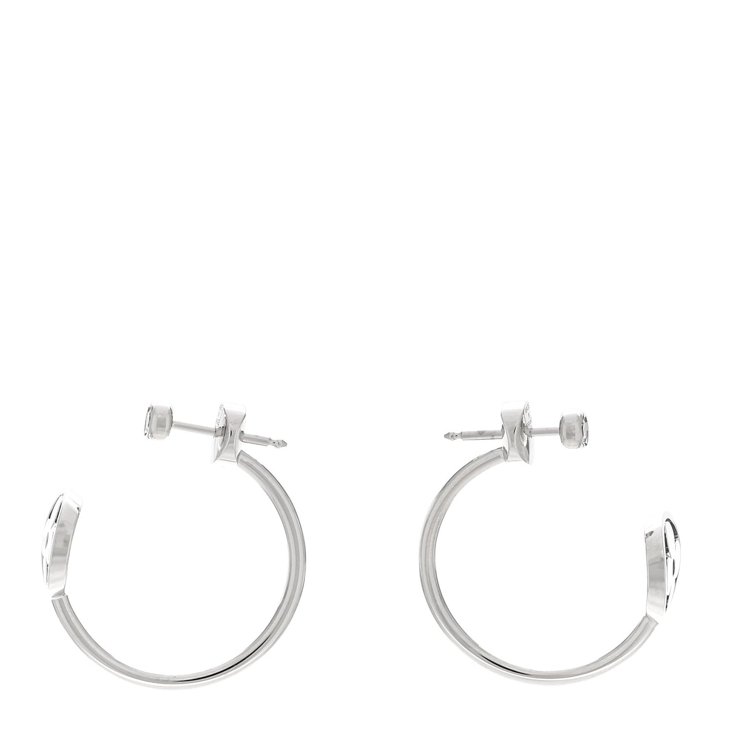 18K White Gold Diamond Idylle Blossom Hoop Earrings