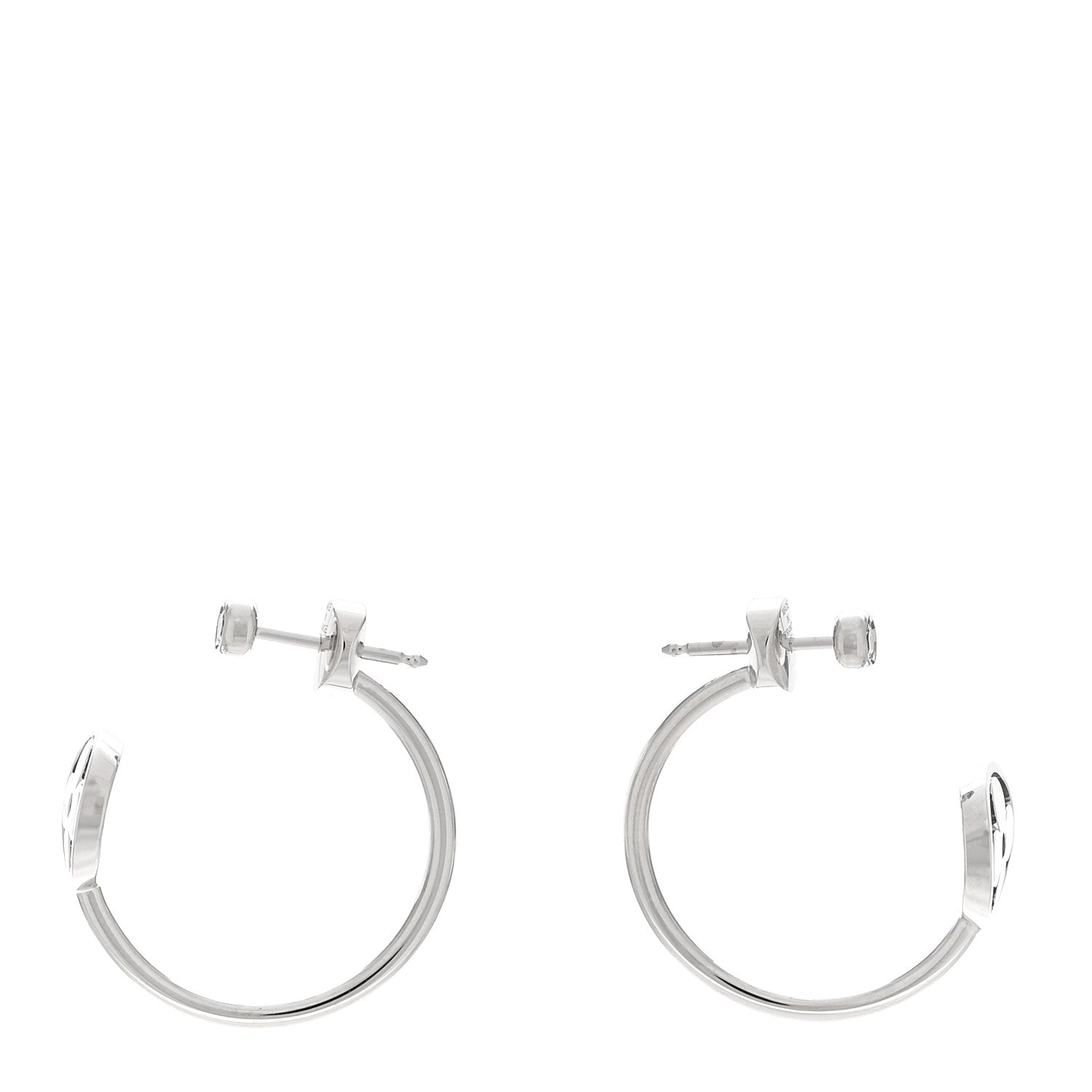 Louis Vuitton 18K White Gold Diamond Idylle Blossom Hoop Earrings 3 of 4