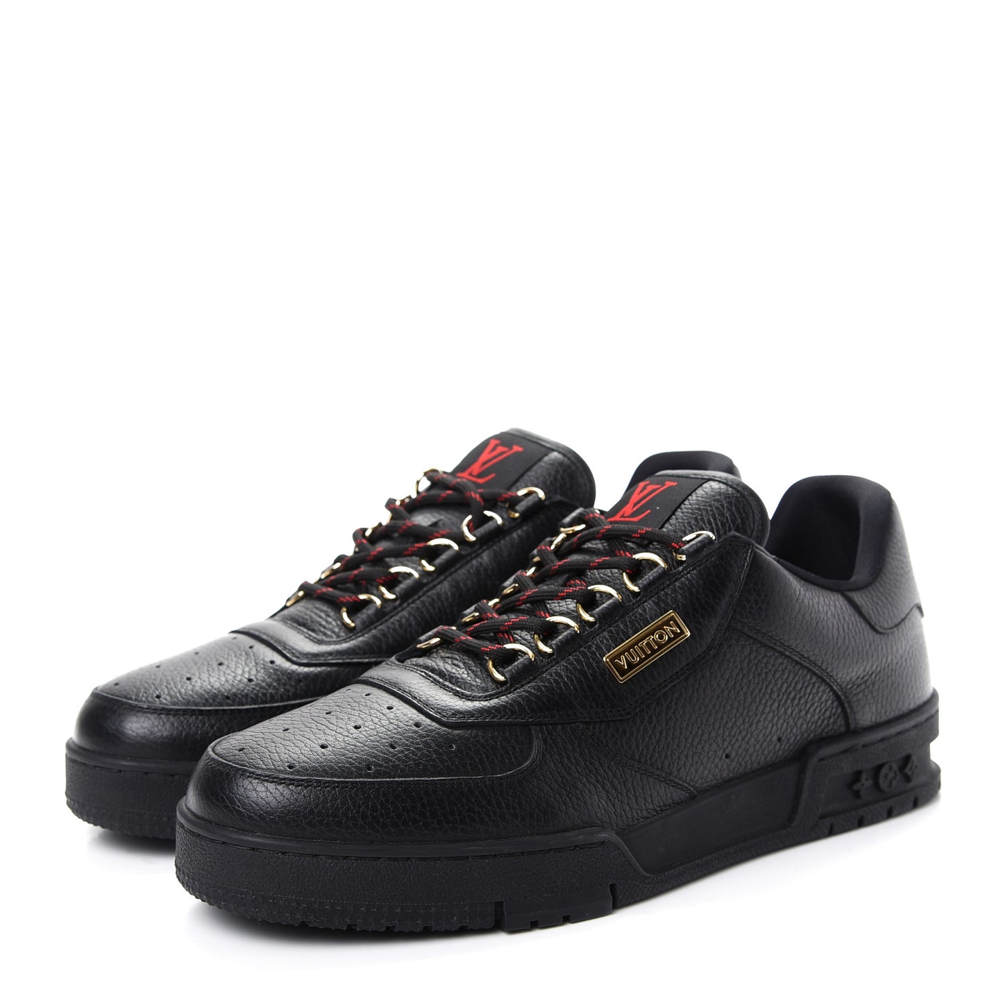 Calfskin Mens LV Trainer Sneaker 8 Black