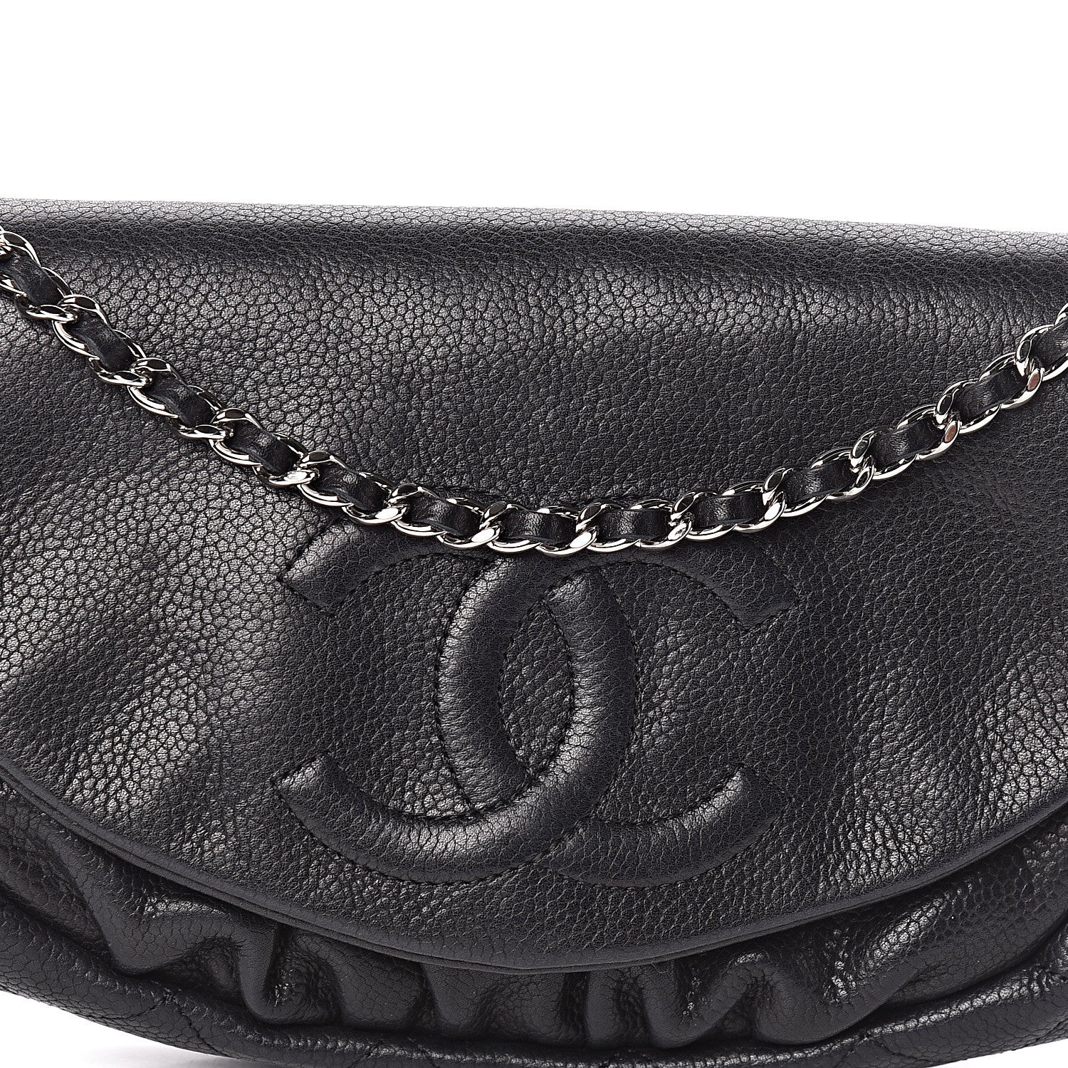 Chanel Caviar Half Moon Wallet On Chain WOC Black 11 of 11