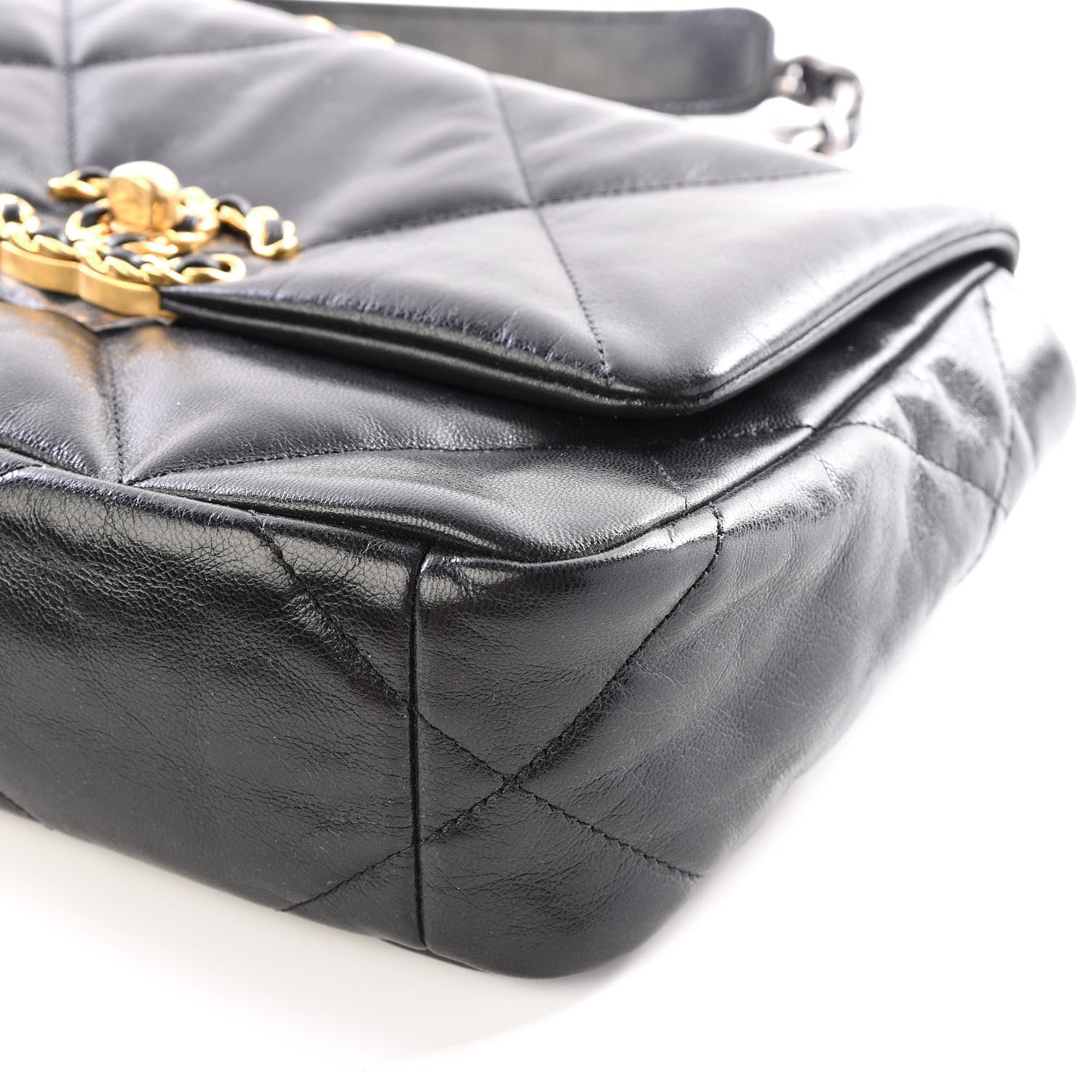 Chanel Goatskin Quilted Medium 19 Flap Black 6 of 12