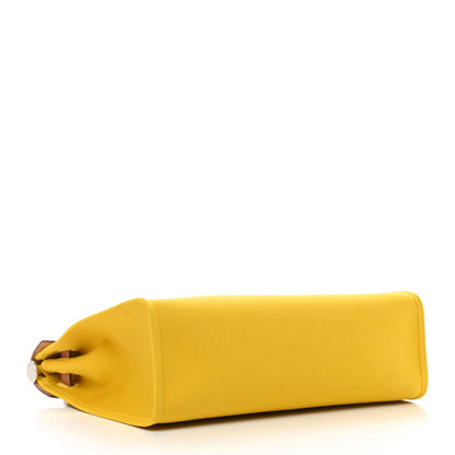 Hermes Toile Vache Hunter Herbag Zip 31 PM Natural Jaune De Naples 5 of 12