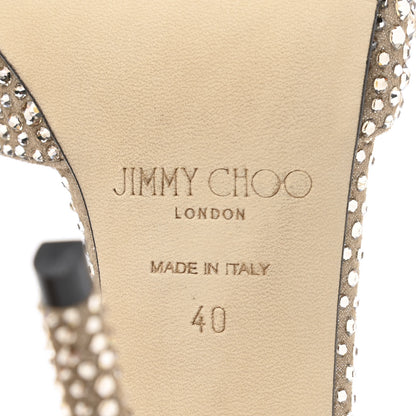 Jimmy Choo Satin Crystal Saeda 100 Pumps 40 Honey Gold 7 of 8