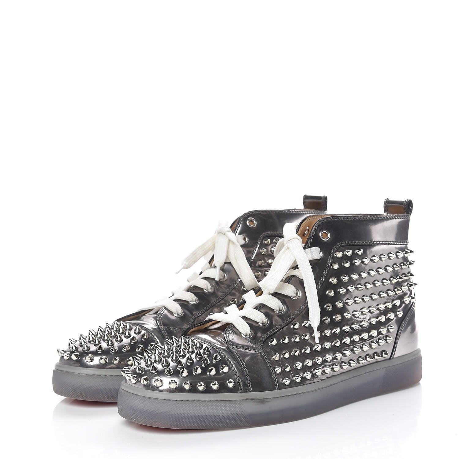 Christian Louboutin Specchio Mens Louis Spikes Flat Sneakers 43.5 Silver 3 of 13