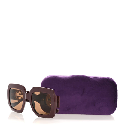 Gucci Acetate Rectangular Frame Chain Sunglasses GG1022S Burgundy 9 of 9