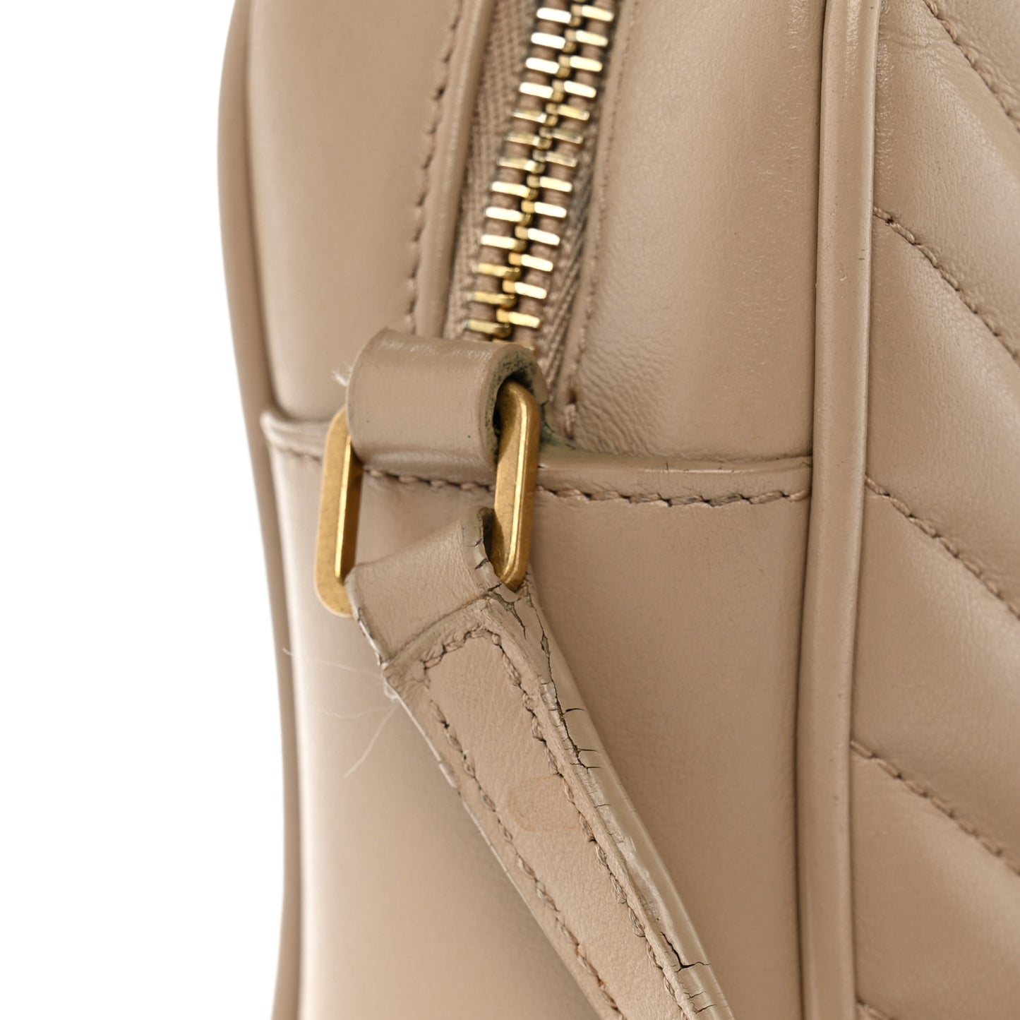 Calfskin Matelasse Monogram Lou Camera Bag Dark Beige