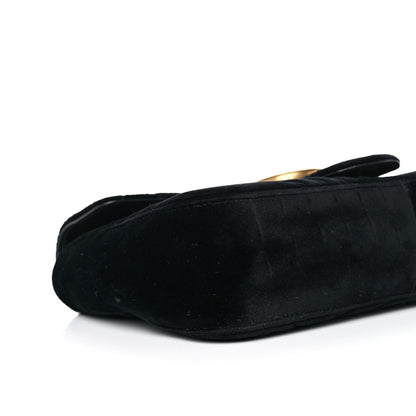 Gucci Velvet Matelasse Medium GG Marmont Shoulder Bag Black 19 of 23