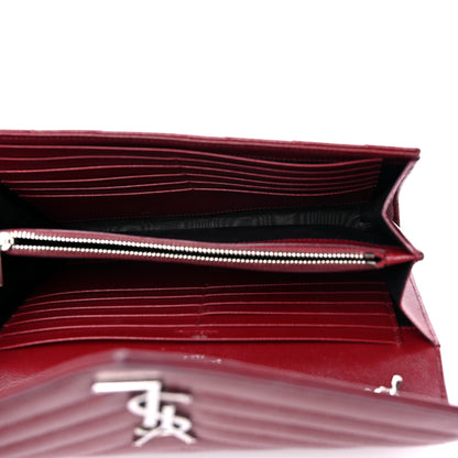 Saint Laurent Grain De Poudre Matelasse Chevron Monogram Chain Wallet Palissandre 5 of 14