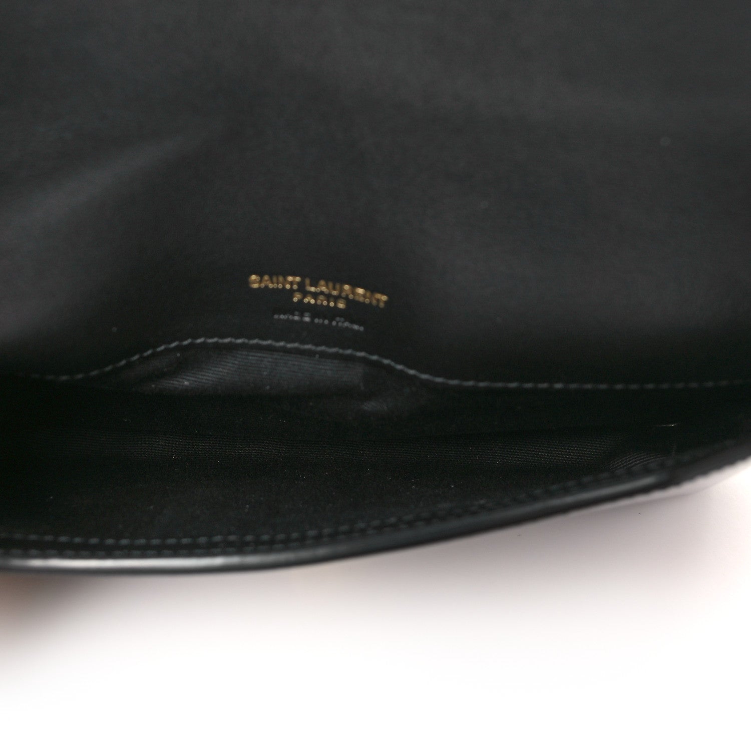 Saint Laurent Vernice Diamond Calfskin Monogram Phone Holder Crossbody Black 5 of 9