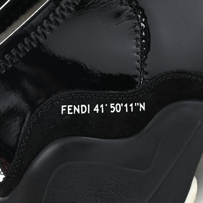 Fendi Vernice High-Tech Womens FFluid Zip Up Sneakers 38.5 Black White 7 of 13