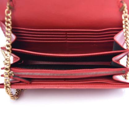 Gucci Calfskin Matelasse GG Marmont Chain Wallet Hibiscus Red 5 of 13