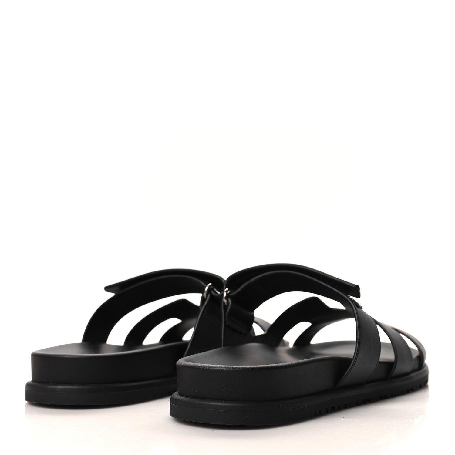 Hermes Calfskin Womens Chypre Sandals 39.5 Black 4 of 9