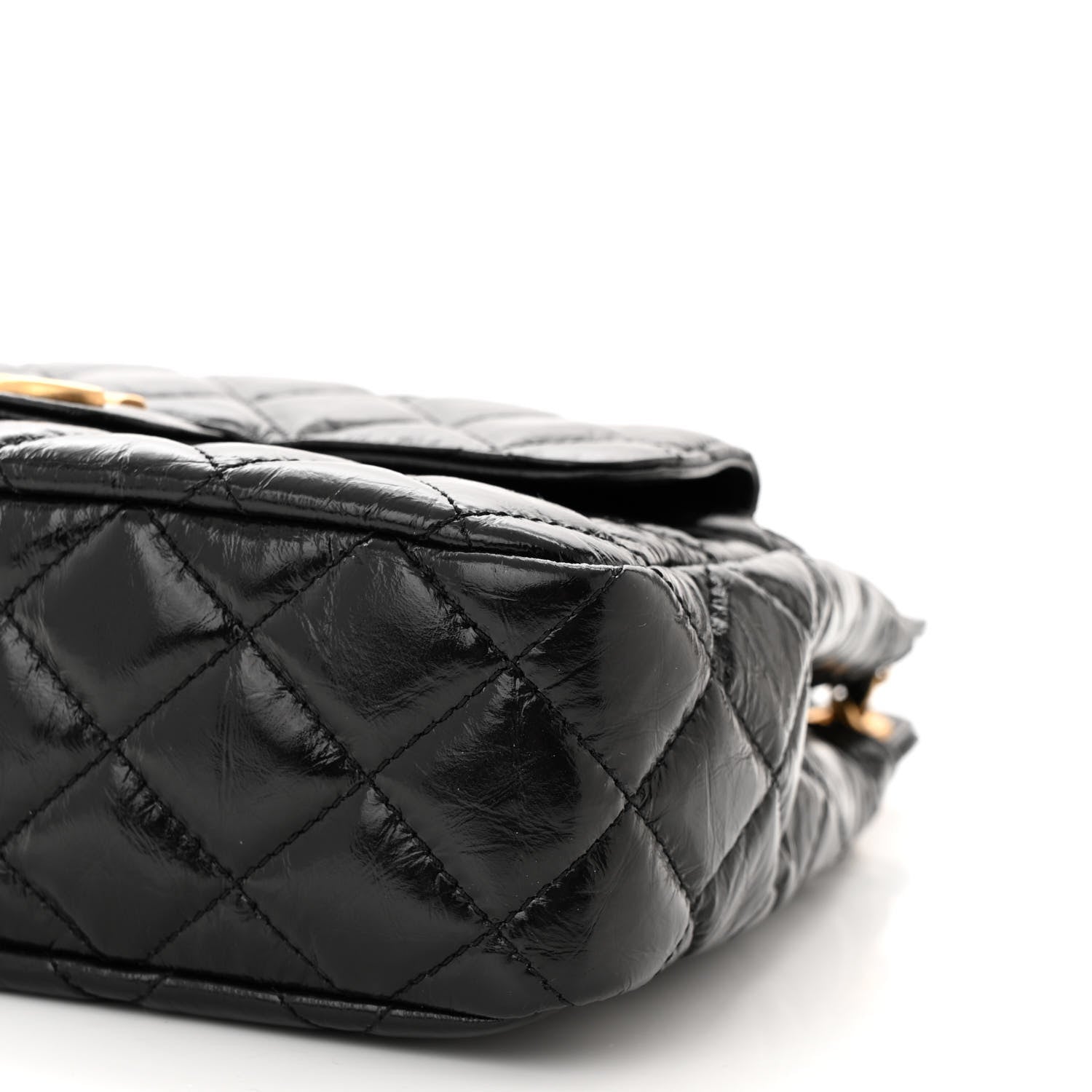 Chanel Shiny Crumpled Calfskin Quilted Wavy CC Hobo Black 10 of 11