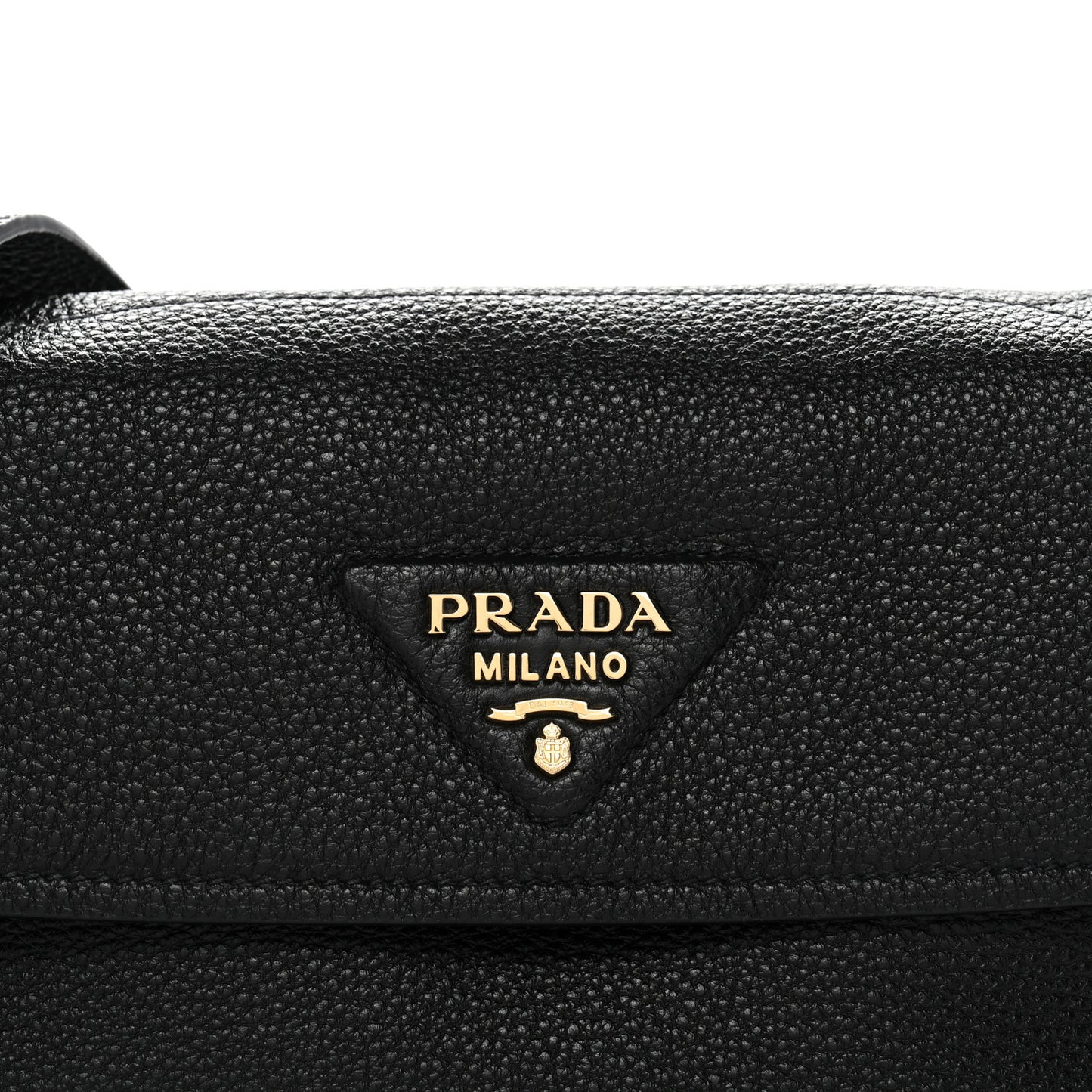 Vitello Daino Soft Flap Shoulder Bag Black