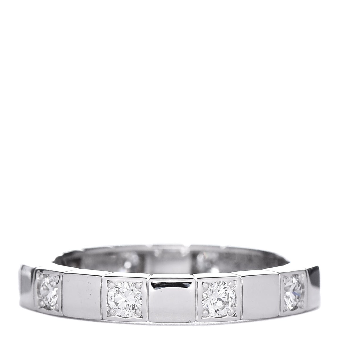 18K White Gold Diamond Lanieres Half Eternity Band Ring 49 5