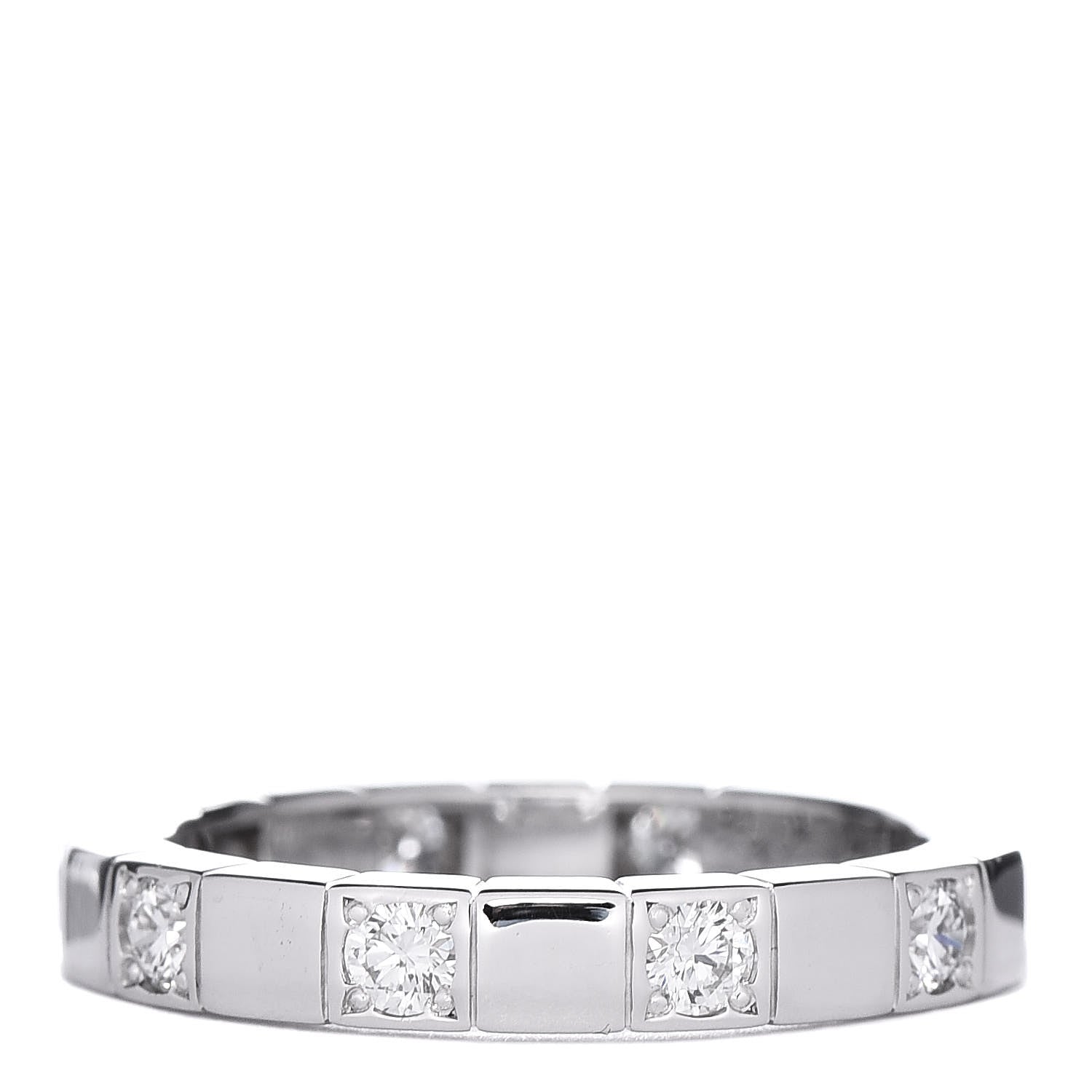 Cartier 18K White Gold Diamond Lanieres Half Eternity Band Ring 49 5 3 of 5