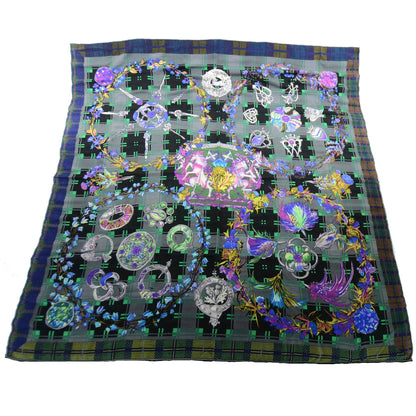 Hermes Cashmere Silk Fleurs d Ecosse Shawl Scarf 140 1 of 9