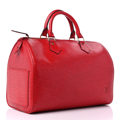 Louis Vuitton Epi Speedy 30 Castillan Red 3 of 14