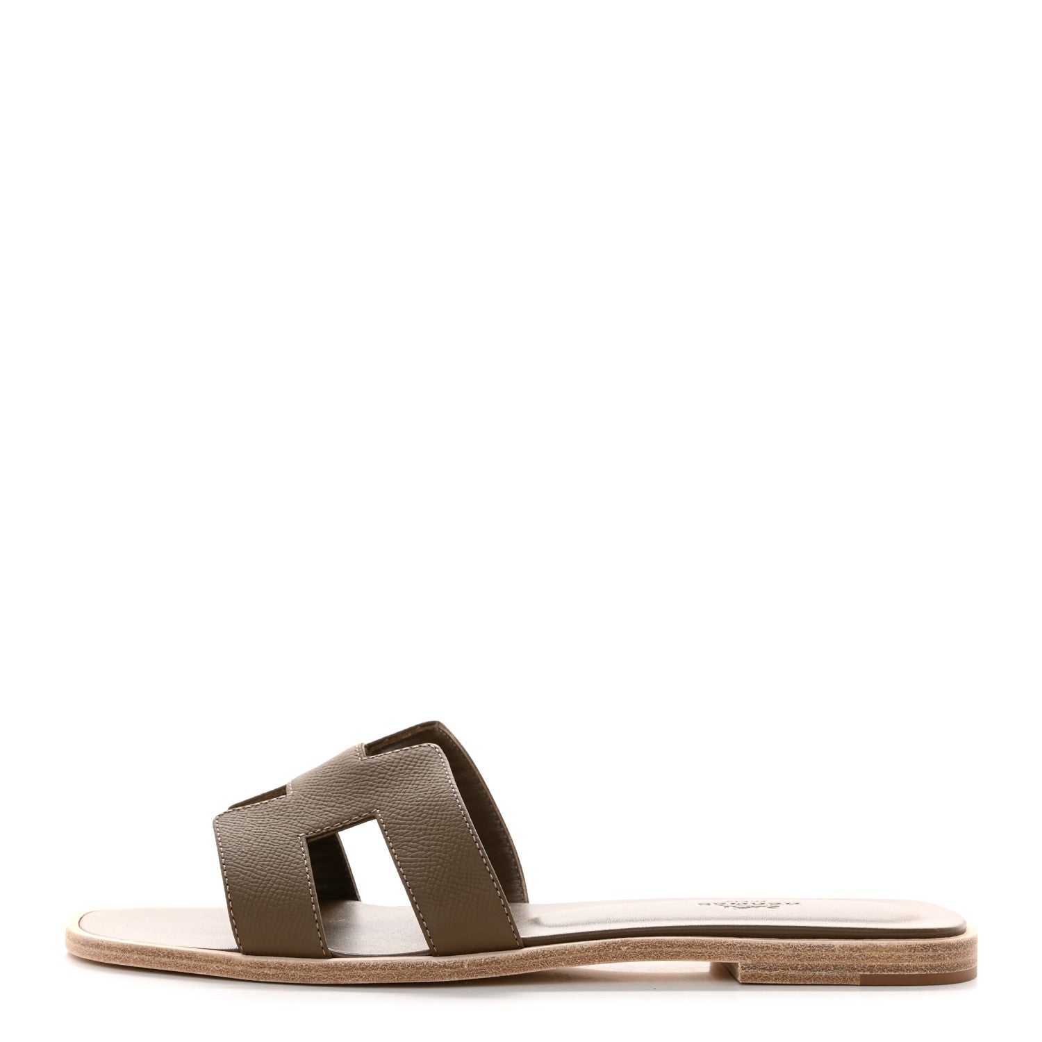 Hermes Epsom Oran Sandals 39.5 Etoupe 1 of 10