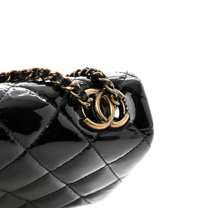 Chanel Patent Goatskin Quilted Medium CC Eyelet Flap Black 11 of 13