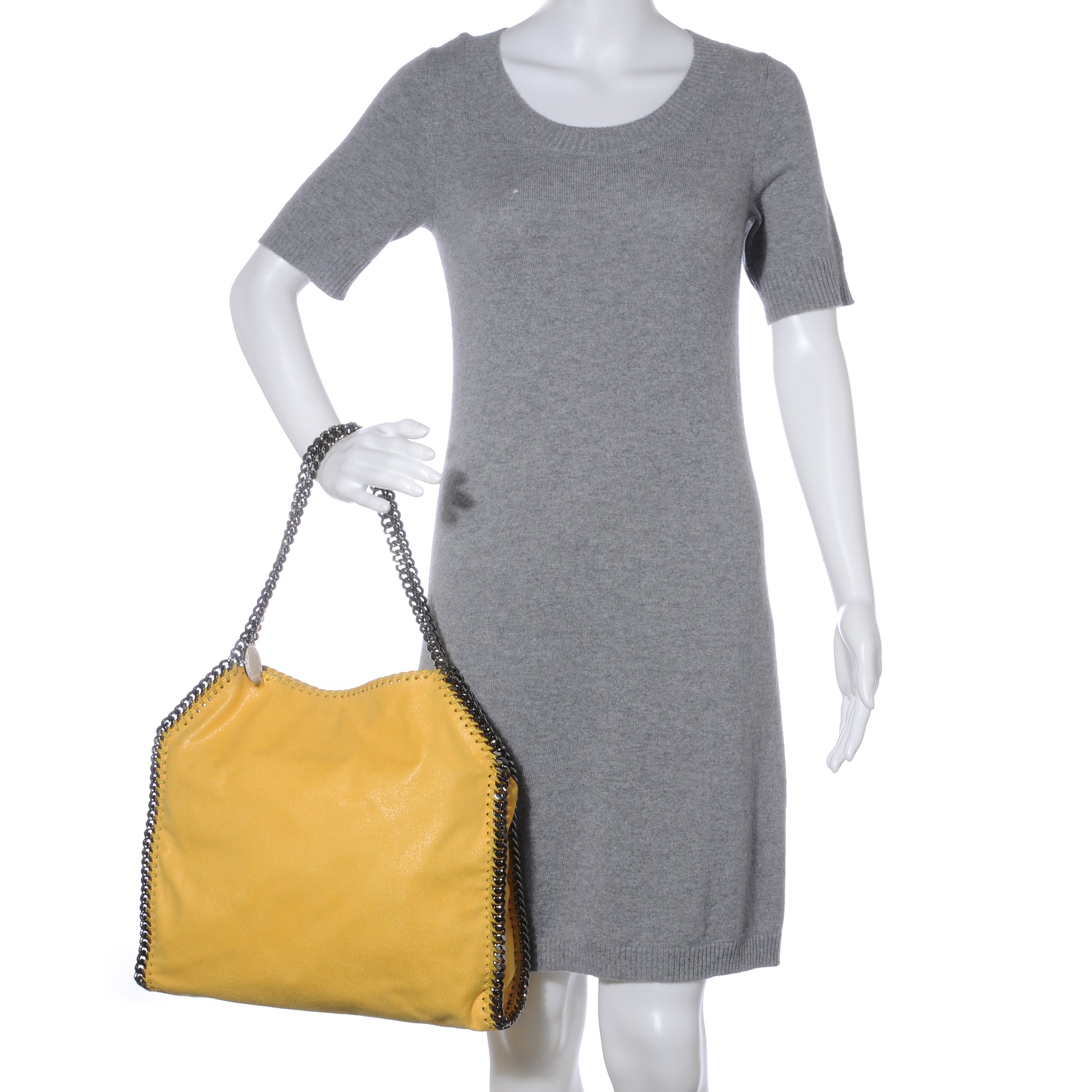 Stella McCartney Faux Leather Shaggy Deer Small Falabella Yellow 2 of 7