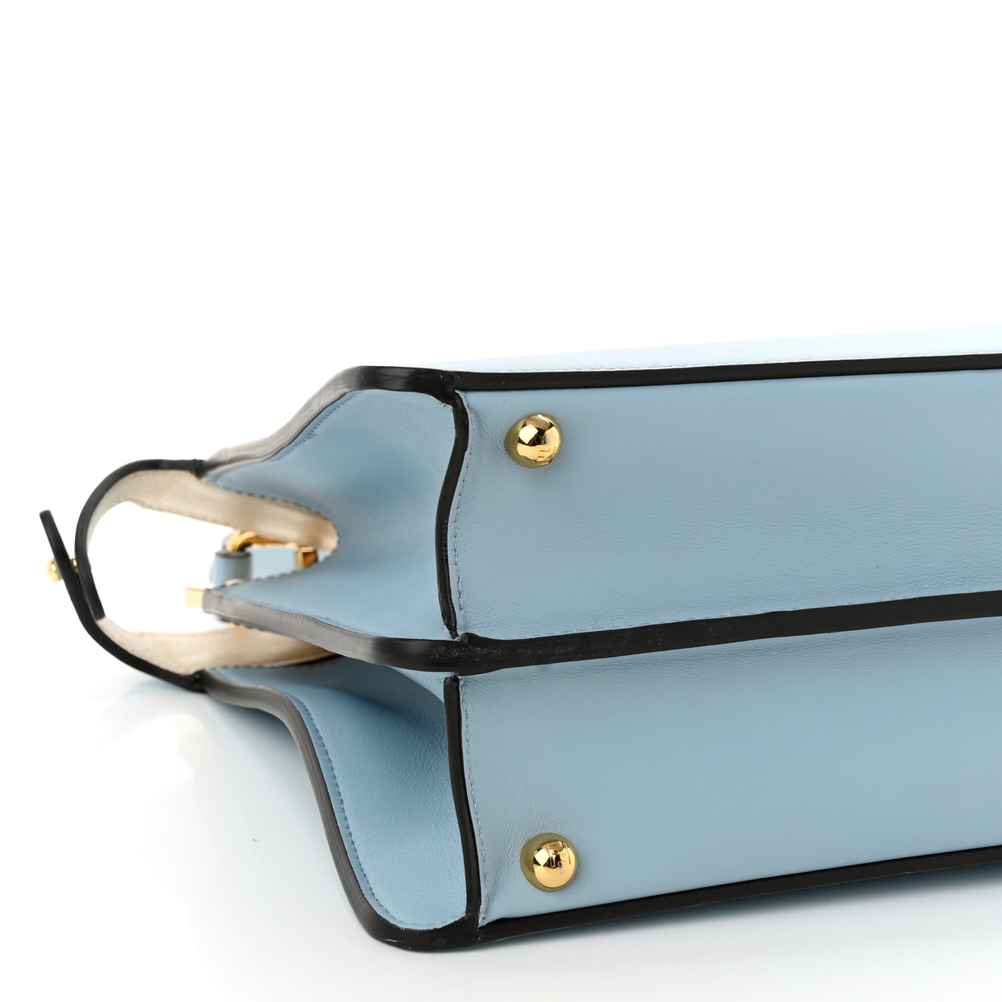 Vitello Seta Shiny Nappa Medium Peekaboo I SEE U Satchel Azzurro Baby Camelia