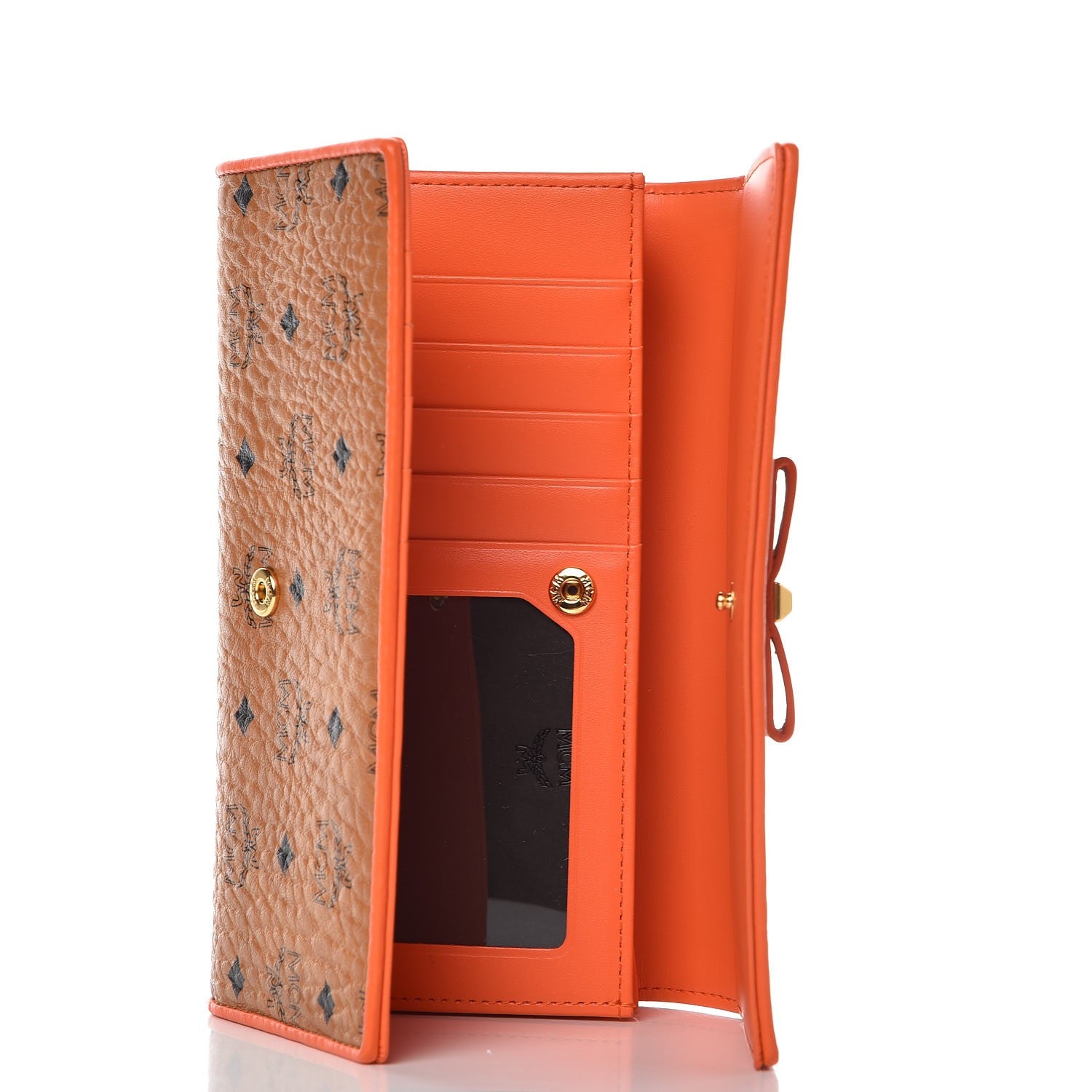 MCM Visetos Mina Long Trifold Wallet Cognac 7 of 15