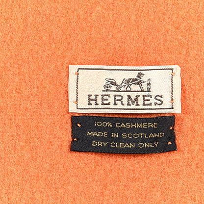 Hermes Cashmere Fringe Scarf Orange 4 of 4