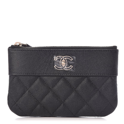 Chanel Caviar Quilted Small Vintage Mademoiselle Cosmetic Case Black 1 of 8