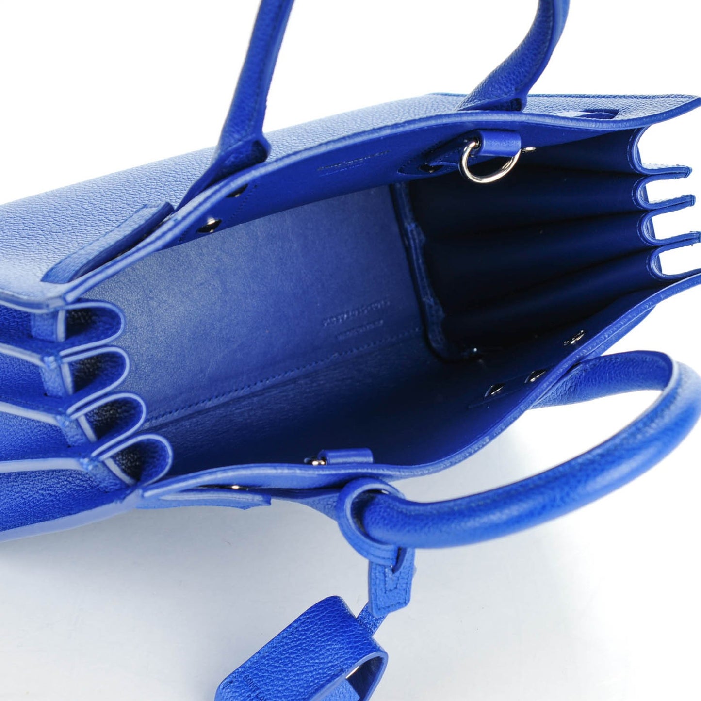 Grained Calfskin Nano Sac De Jour Royal Blue