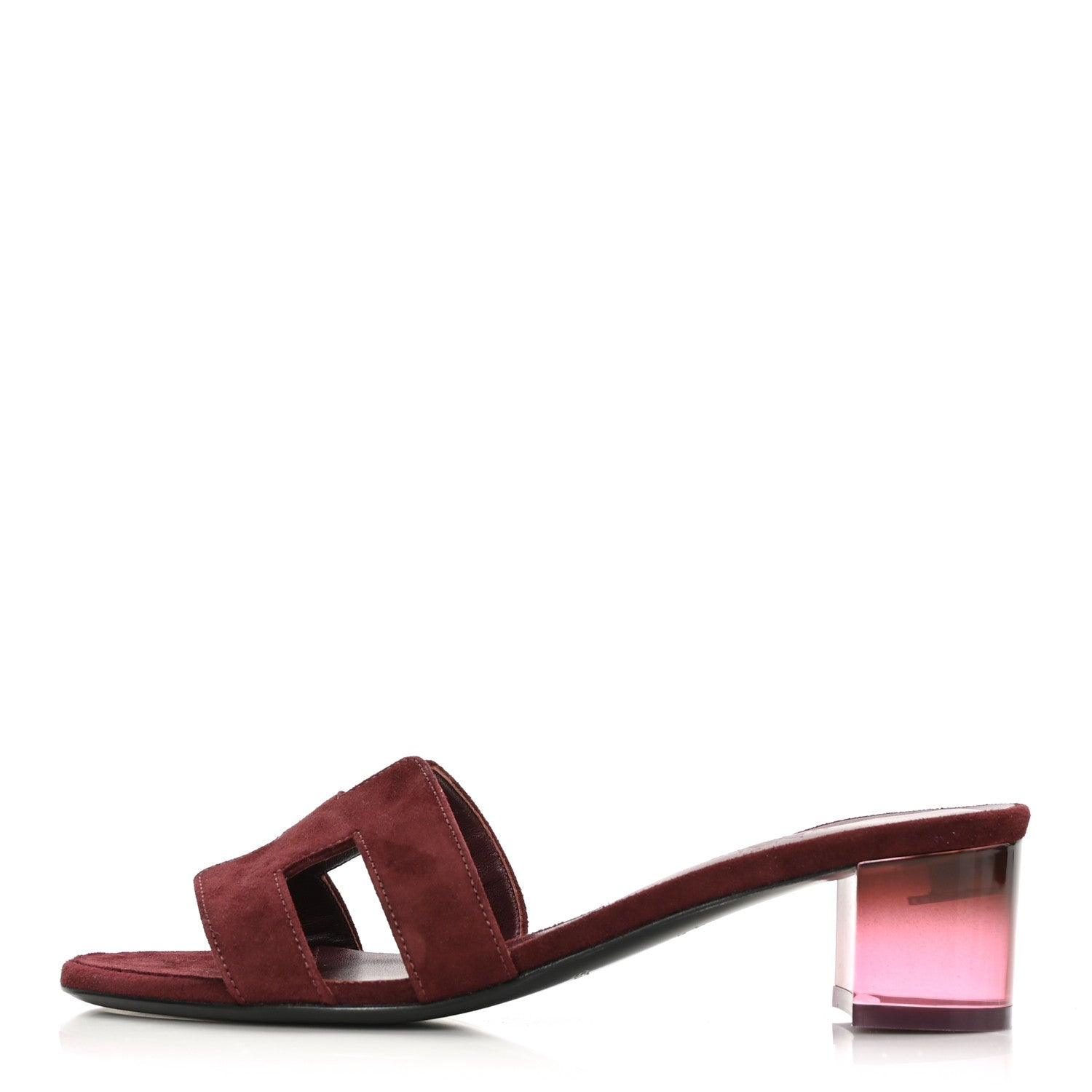 Hermes Suede Goatskin Oasis Sandals 37 Rouge Marsala 1 of 9