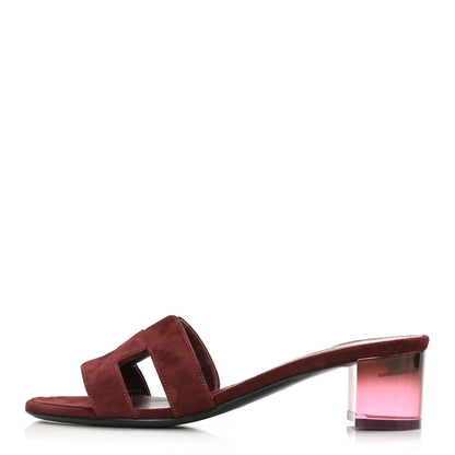 Hermes Suede Goatskin Oasis Sandals 37 Rouge Marsala 1 of 9
