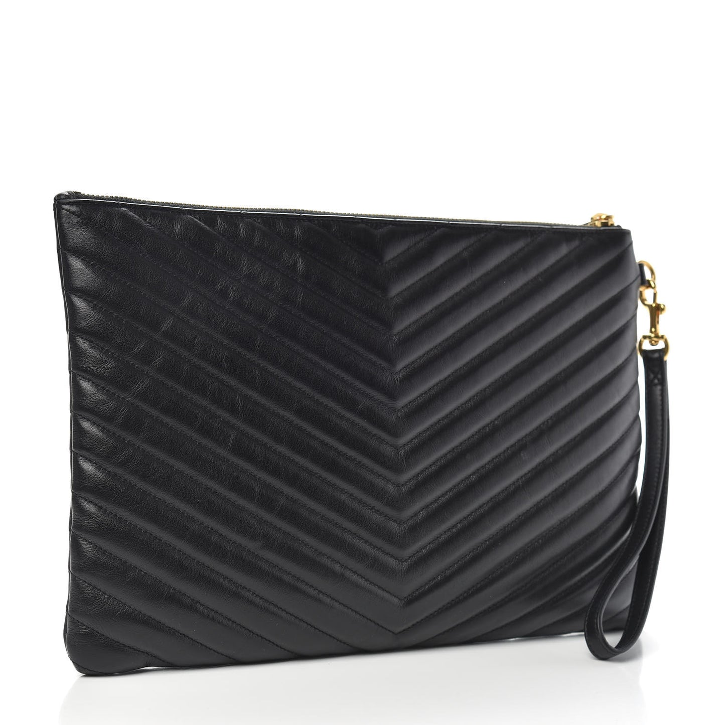 Calfskin Matelasse Monogram Cassandre Tablet Pouch Black
