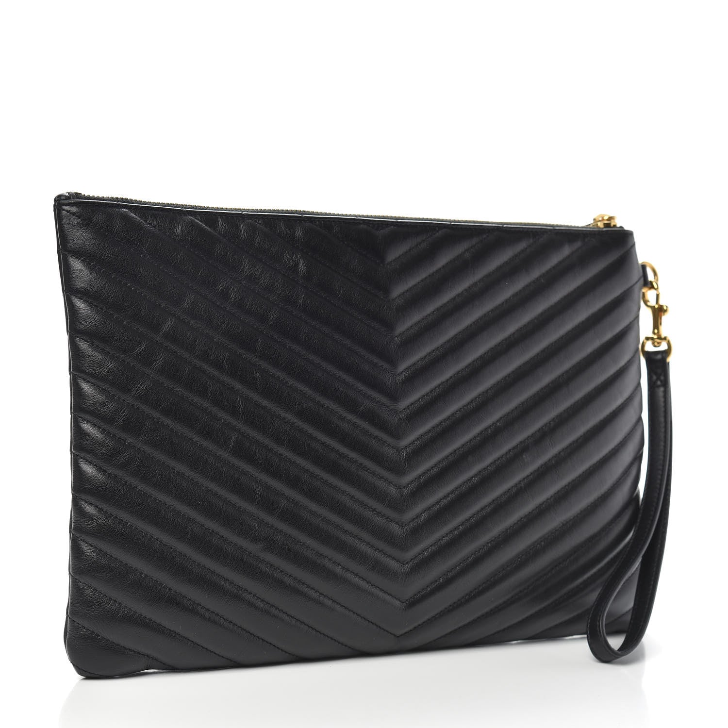 Saint Laurent Calfskin Matelasse Monogram Cassandre Tablet Pouch Black 3 of 9