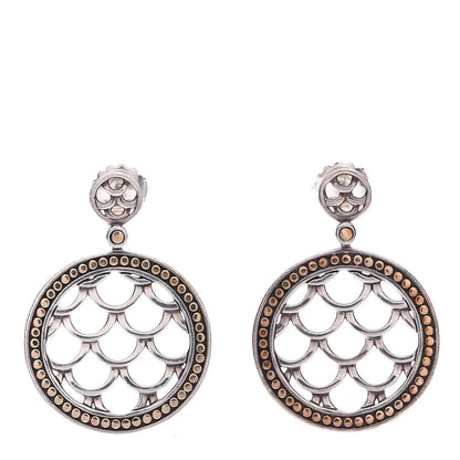 John Hardy Sterling Silver 18K Yellow Gold Naga Round Earrings 1 of 7