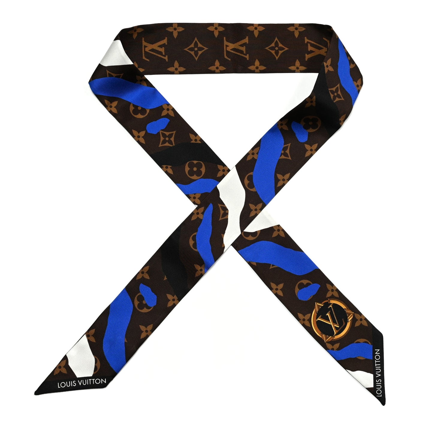 X LOL Silk Monogram BB Bandeau Blue Silver