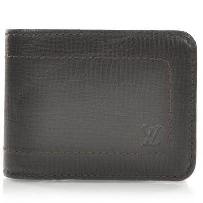 Louis Vuitton Utah Leather 6 Cards and Bill Holder Wallet Coffee 1 of 7