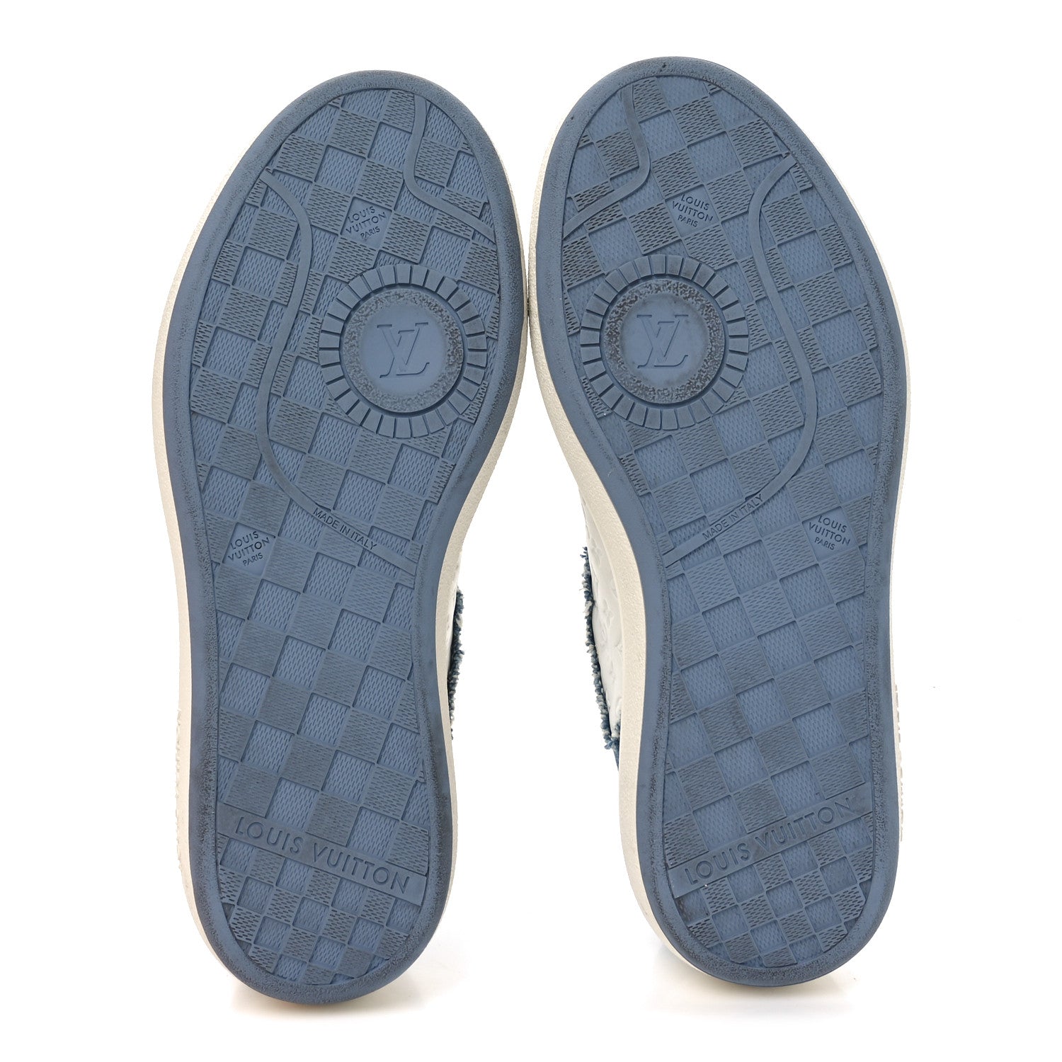 Louis Vuitton Denim Calfskin Embossed LV Groovy Platform Sneakers 38 Blue White 7 of 11