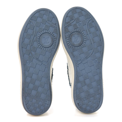 Louis Vuitton Denim Calfskin Embossed LV Groovy Platform Sneakers 38 Blue White 7 of 11