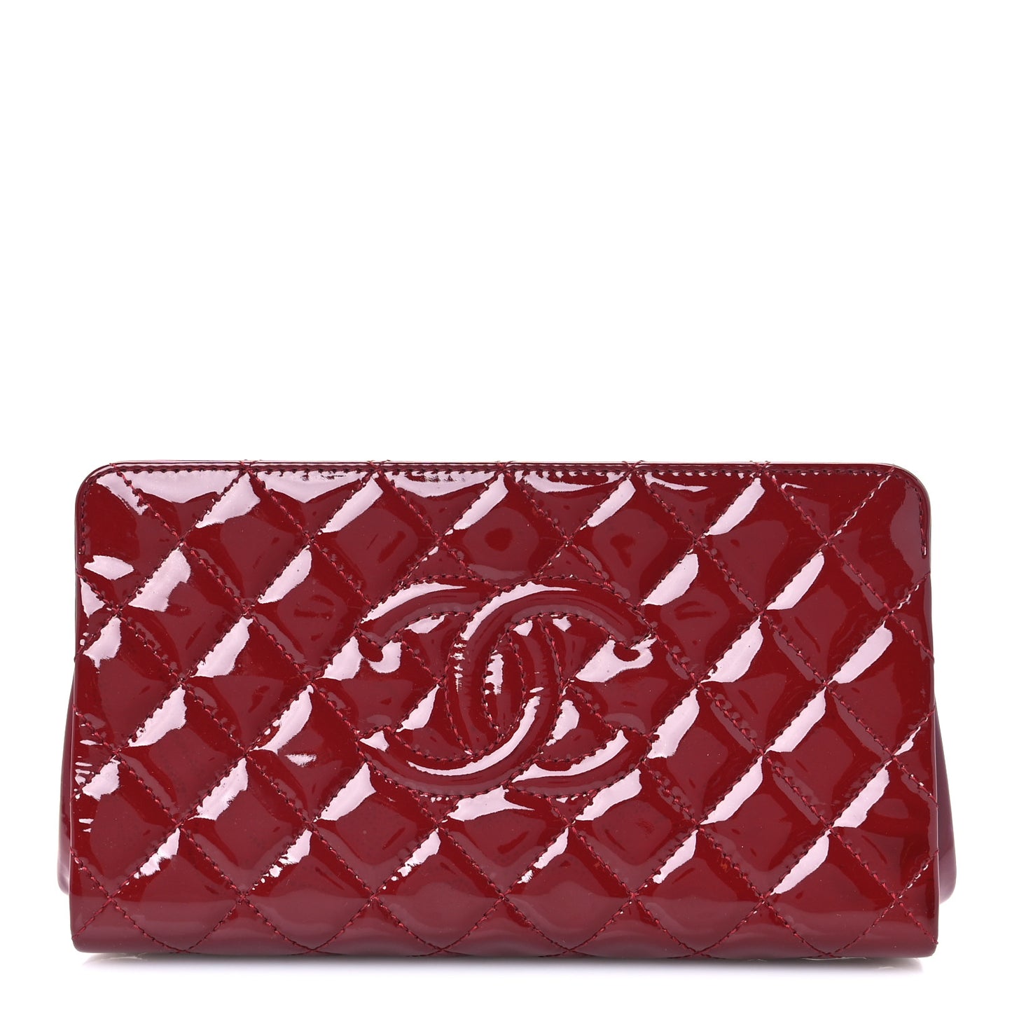 Patent CC Quilted Timeless Clutch Red