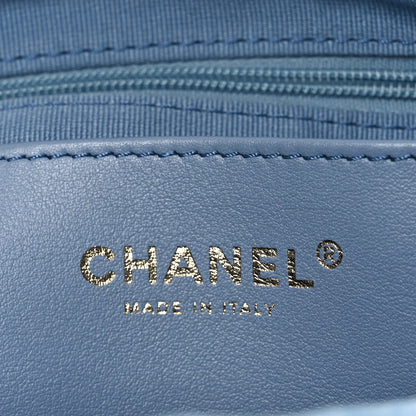 Chanel Washed Denim Quilted Large Trendy Pockets Hobo Blue 6 of 11