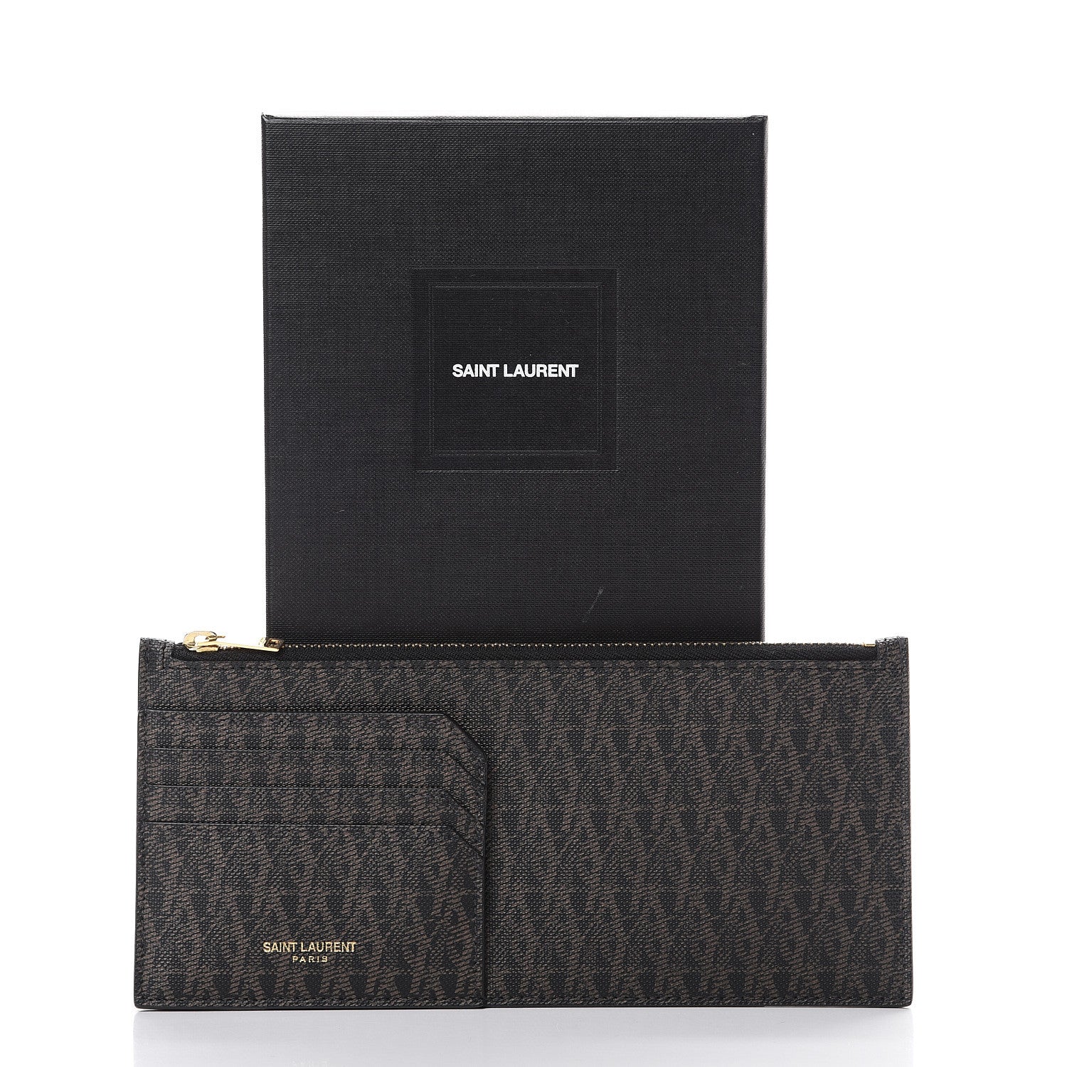 Saint Laurent Classic Toile Monogram 4 Fragments Zip Pouch Black 8 of 8