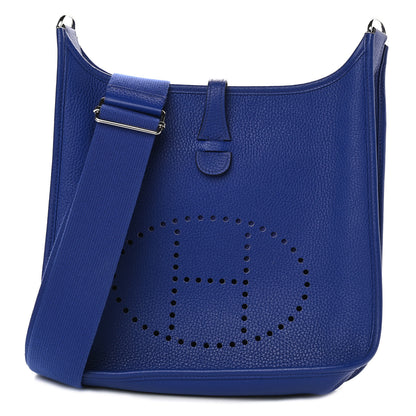Hermes Taurillon Clemence Evelyne III PM Bleu Electrique 1 of 10