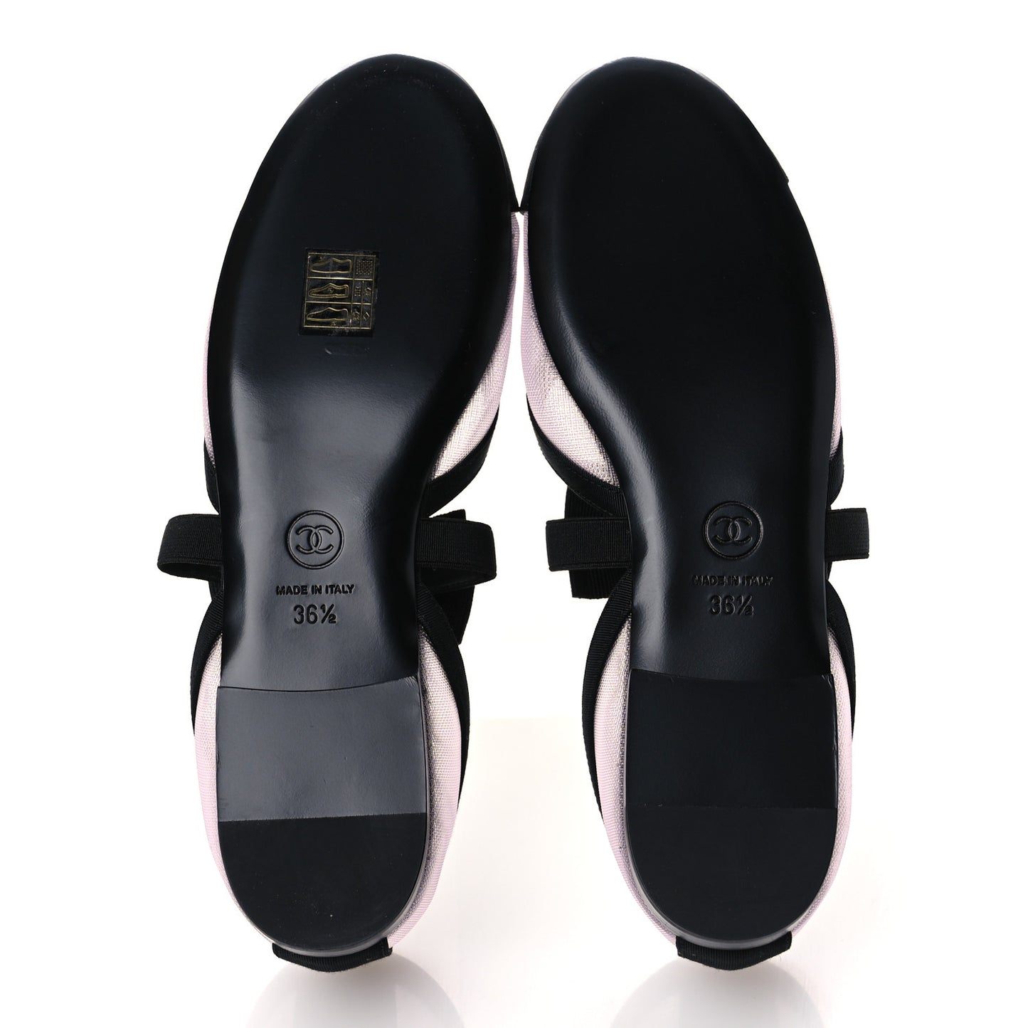 Mesh Grosgrain Mary Janes Flats 36.5 Light Pink Black