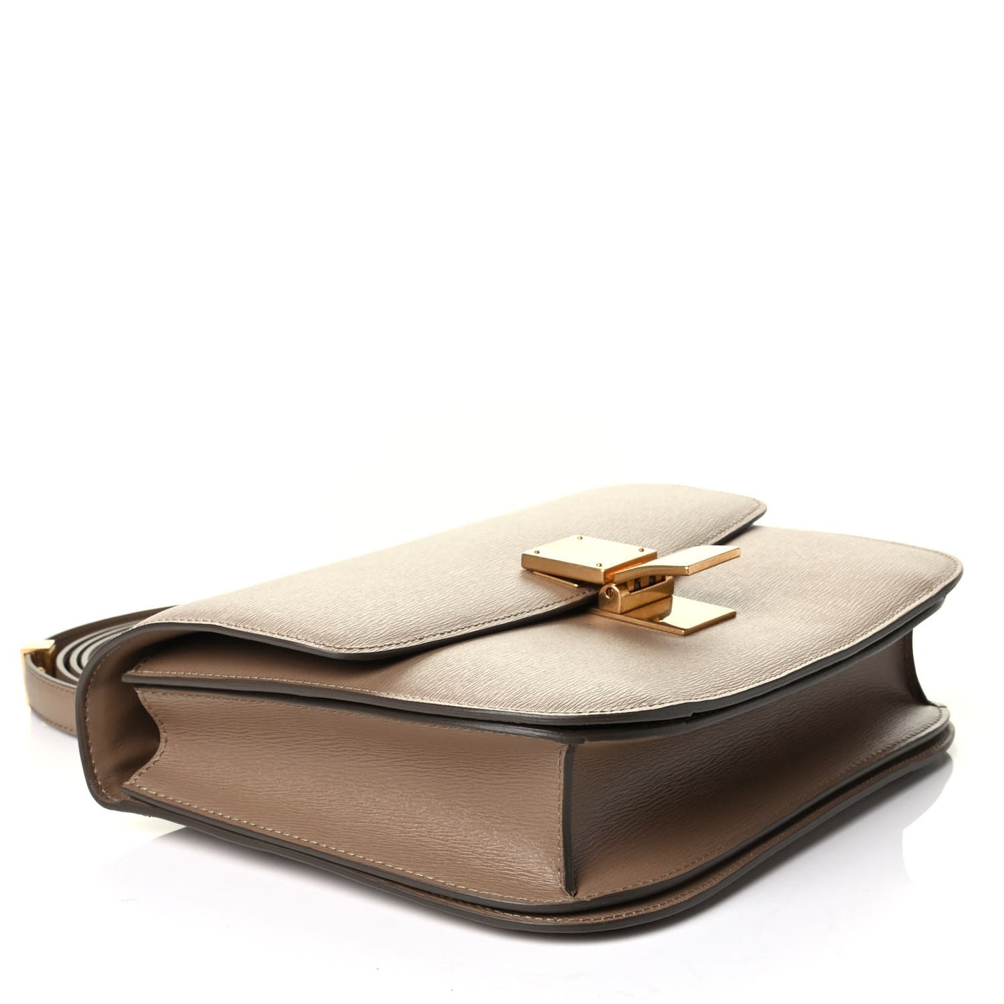 Liege Calfskin Medium Classic Box Flap Bag Taupe